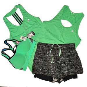 Adidas Jockey Champion Green and Black Athletic Matching Set Small-Medium